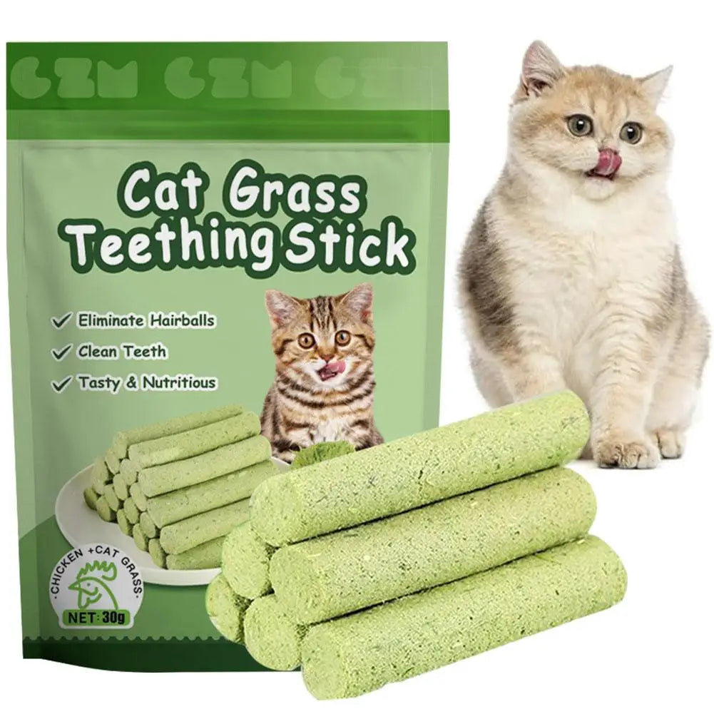 6Pieces Cat Grass Teeth Pet Snacks Hairball Kitten Removal Instant 