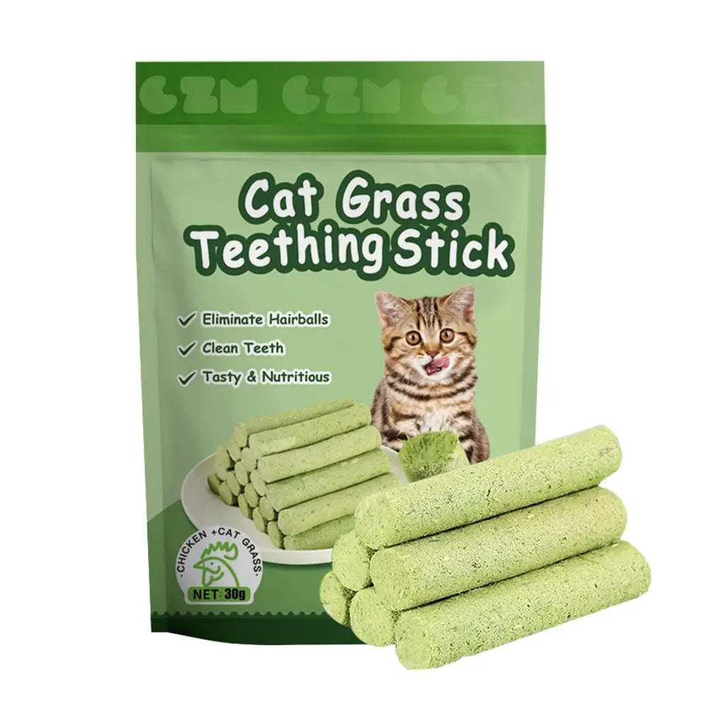 6Pieces Cat Grass Teeth Pet Snacks Hairball Kitten Removal Instant 